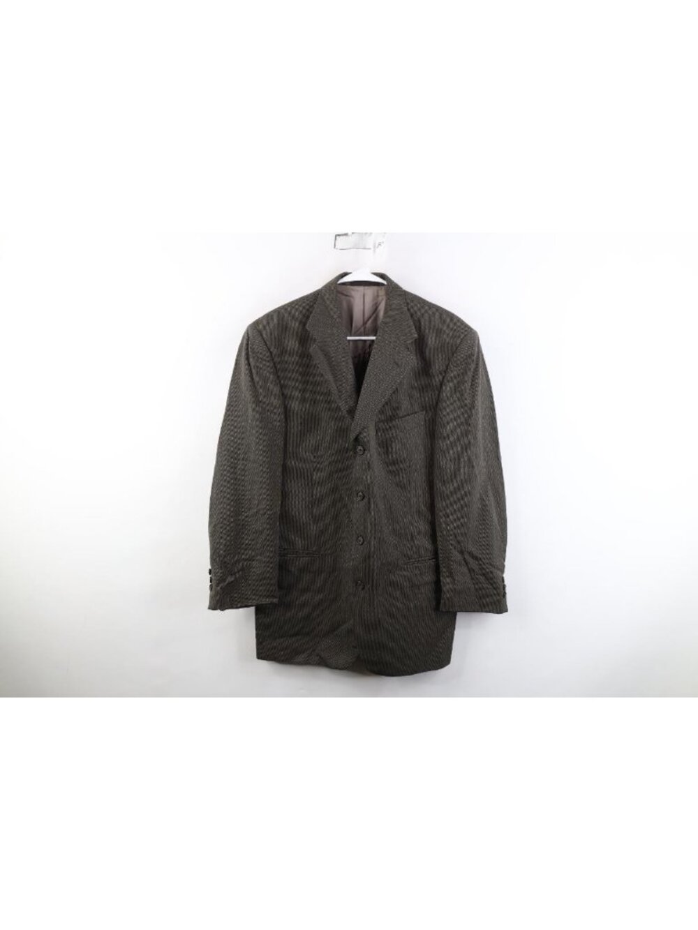Vtg 90s Givenchy Mens 40R Worsted Wool Herringbone Suit Coat Blazer Jacket USA